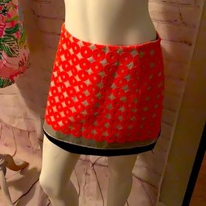 DIANE VON FURSTENBERG NEON MINI SKIRT size4